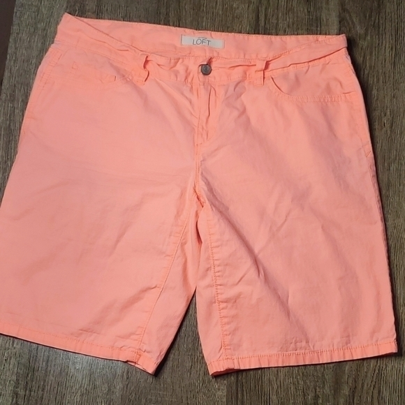 LOFT women's shorts size 4 orange 100%‎ Cotton pockets - Picture 1 of 7